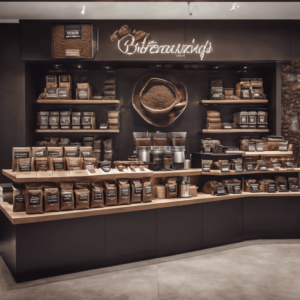 Comptoir de torréfacteur avec sacs de café