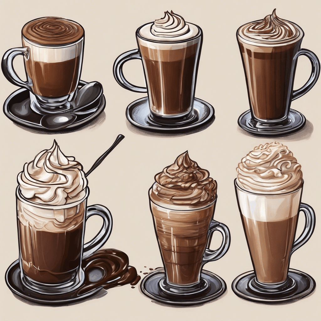 Six variantes de café moka